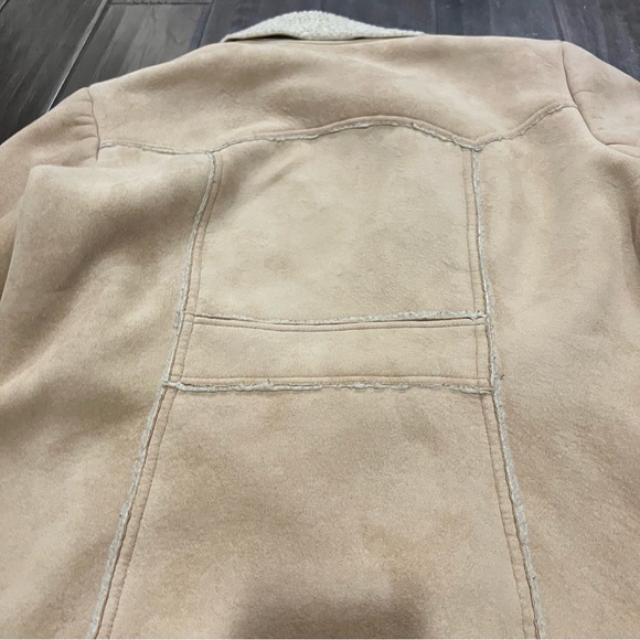 GAP long faux suede shearling lined coat - Picture 7 of 9